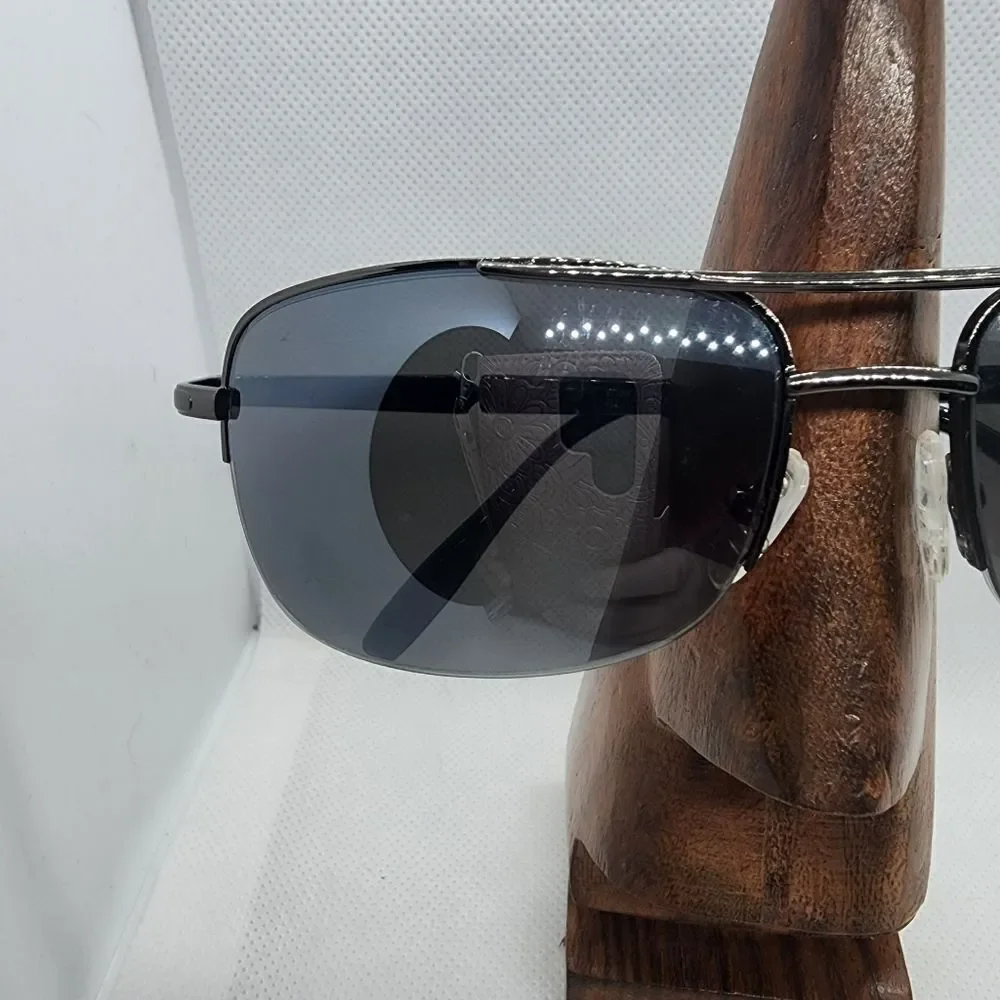 Kenneth Cole Reaction Gunmetal & Black Aviator Sunglasses